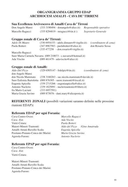 Programma Pastorale 2010 - Amalfi - Cava De' Tirreni