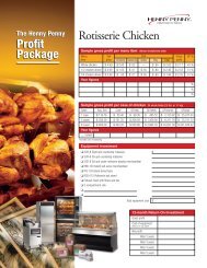 Rotisserie Chicken Profit Sheet - Henny Penny Corporation