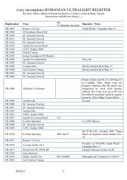 ROMANIAN ULTRALIGHT REGISTER - Thai Aviation History