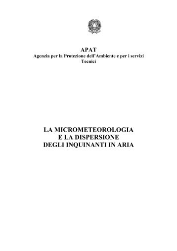 La micrometeorologia e la dispersione degli inquinanti in aria - Arpat