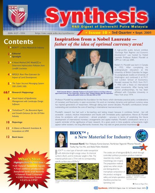 ISSN. 0127— 9394 - RMC - Universiti Putra Malaysia