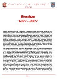 Einsätze 1897 - 2007 - Freiwillige Feuerwehr Jünkerath-Glaadt