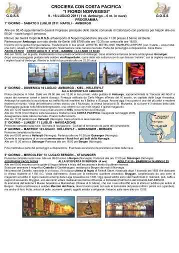 PROGRAMMA DI VIAGGIO - GossCatanzaro.it