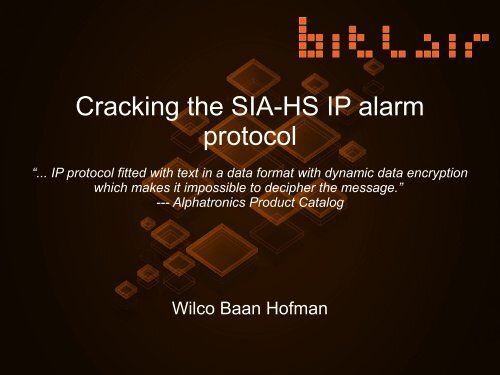 Cracking the SIA-HS IP alarm protocol