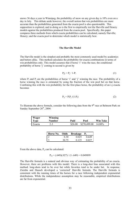 the best probability model for the exacta