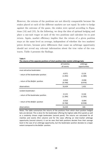 Inter-market Arbitrage in Sports Betting - National Centre for ...