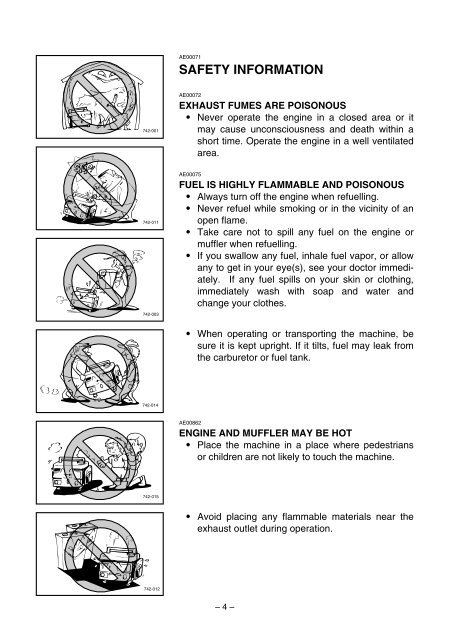 EF1000A Owner's Manual - Electric Generators