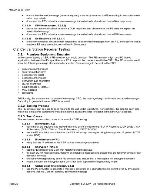 SIA Digital Communication Standard – Internet Protocol Event ...