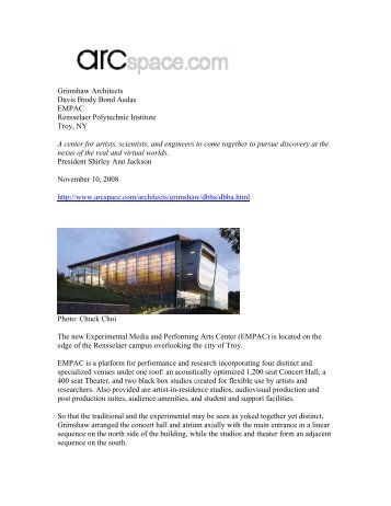 Grimshaw Architects Davis Brody Bond Aedas EMPAC ... - Awin.net