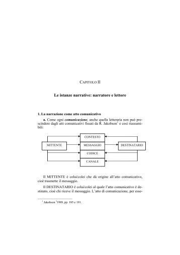 Le istanze narrative: narratore e lettore