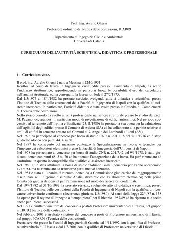 curriculum più dettagliato - DICA