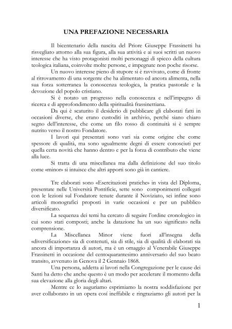 1 Una Prefazione Necessaria Figli Di Santa Maria Immacolata