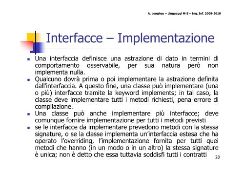 Classi astratte ed interfacce - Dipartimento di Ingegneria Informatica ...