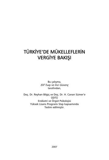 türkiye'de mükelleflerin vergiye bakışı - Gelir İdaresi Başkanlığı