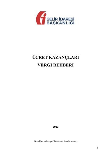 ücret kazançları vergi rehberi - Gelir İdaresi Başkanlığı