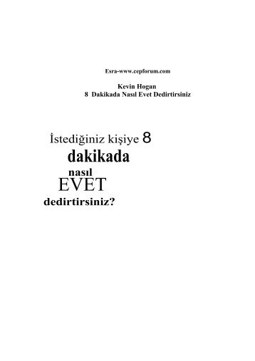 8 Dakikada Nasıl Evet Dedirtirsiniz - Eğitim ve Kitap Dünyasına Dair ...