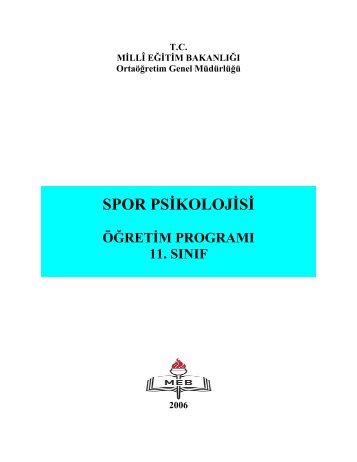 spor psikolojisi - Ortaöğretim Genel Müdürlüğü