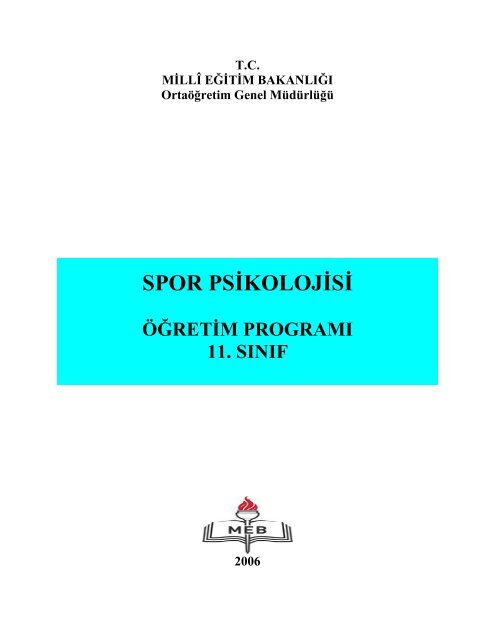 spor psikolojisi - Ortaöğretim Genel Müdürlüğü