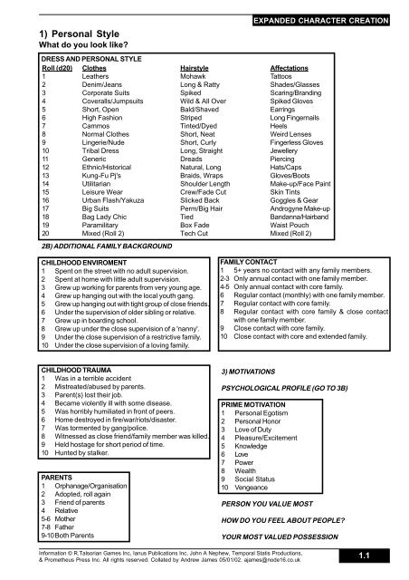 Cyberpunk 2020 Expanded Character Creation v5 - Mchl's Home ...