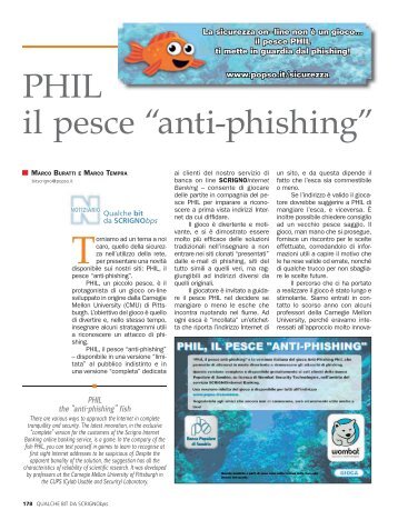PHIL il pesce “anti-phishing” - Banca Popolare di Sondrio