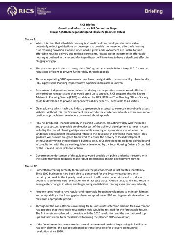 RICS Briefing Growth and Infrastructure Bill Committee Stage ...