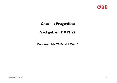 Check-it Fragenliste Sachgebiet: DV M 22