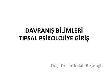 Davranış Bilimlerine Giriş