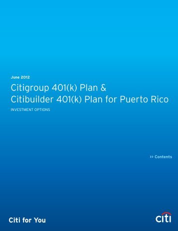Citigroup 401(k) Plan & Citibuilder 401(k) Plan for Puerto Rico