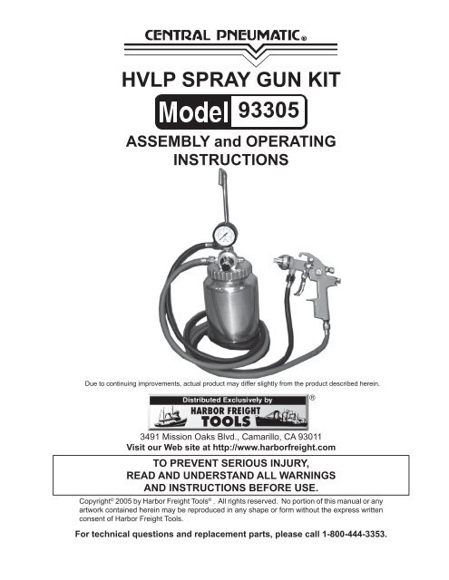 Air Spray Guns - Harbor Freight Tools