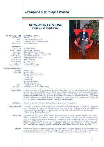 Biografia Domenico Petrone - Viasat