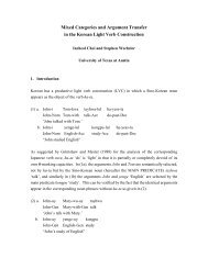 Mixed Categories and Argument Transfer in the Korean Light Verb ...