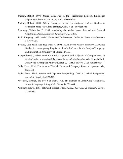 Mixed Categories and Argument Transfer in the Korean Light Verb ...