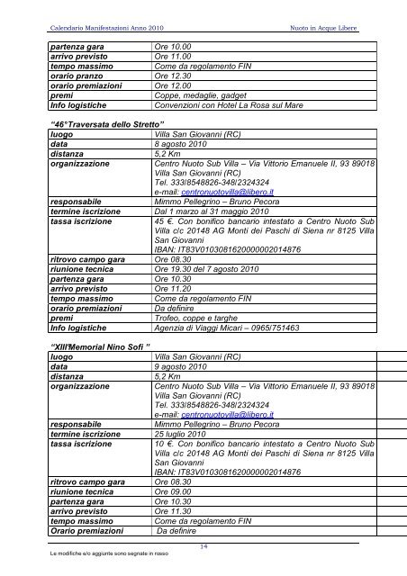 calendario 2010 - Waterpolo Palermo