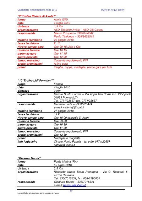 calendario 2010 - Waterpolo Palermo