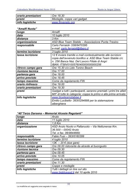 calendario 2010 - Waterpolo Palermo