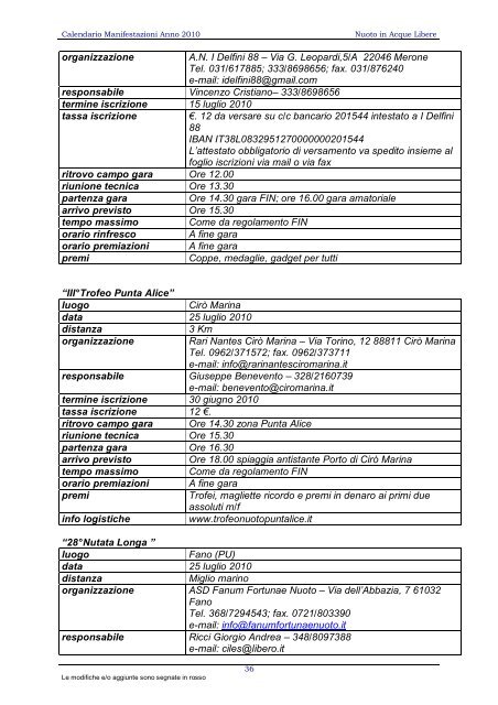 calendario 2010 - Waterpolo Palermo