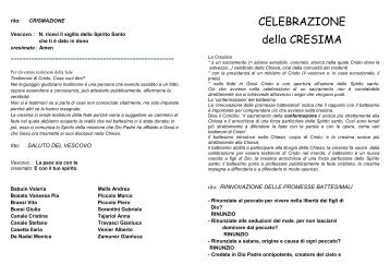 CELEBRAZIONE della CRESIMA - Vallenoncello