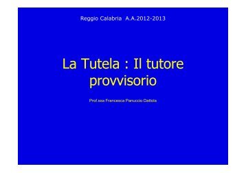 La Tutela : Il tutore provvisorio