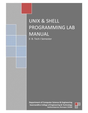 Unix & Shell Programming Lab Manual