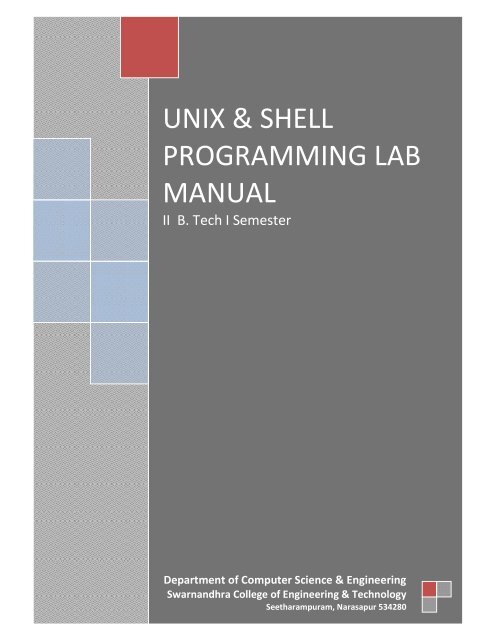 Unix & Shell Programming Lab Manual