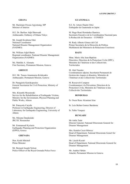 List of participants - unisdr