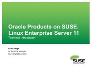 Oracle Products On SUSE Linux Enterprise Server 11