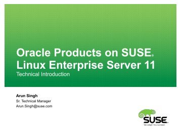 Oracle Products On SUSE Linux Enterprise Server 11