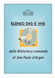 elenco dvd e vhs - Comune di San Paolo d'Argon