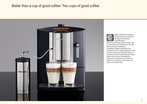 Miele's CM 5 freestanding coffee systems