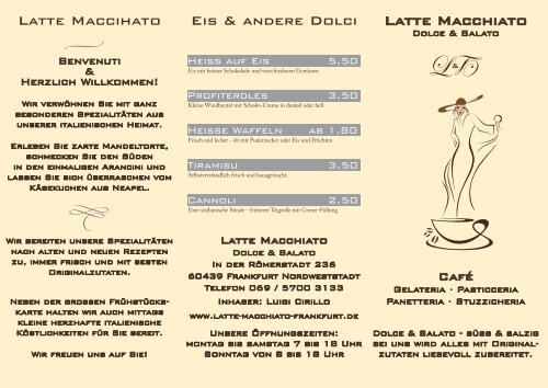 Latte Macchiato Eis & andere Dolci Latte Maccihato - Café Latte ...