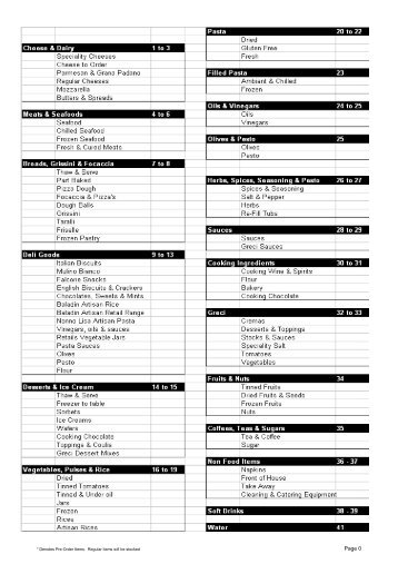 Product List 2012 - G&O Foods Limited