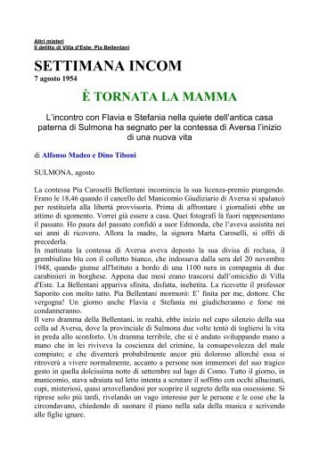TORNATA LA MAMMA di Alfonso Madeo e Dino Tiboni - Misteri d'Italia