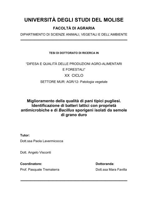 TESI Dottorato FAVILLA MARA - Università degli Studi del Molise