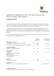 Gebührenreglement Sportanlage Chrummen - Gemeinde Freienbach